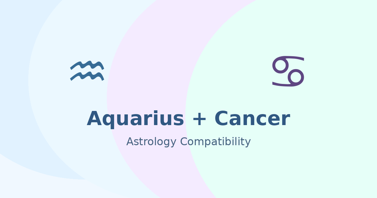 Aquarius and Cancer Compatibility astrology compatibility image
