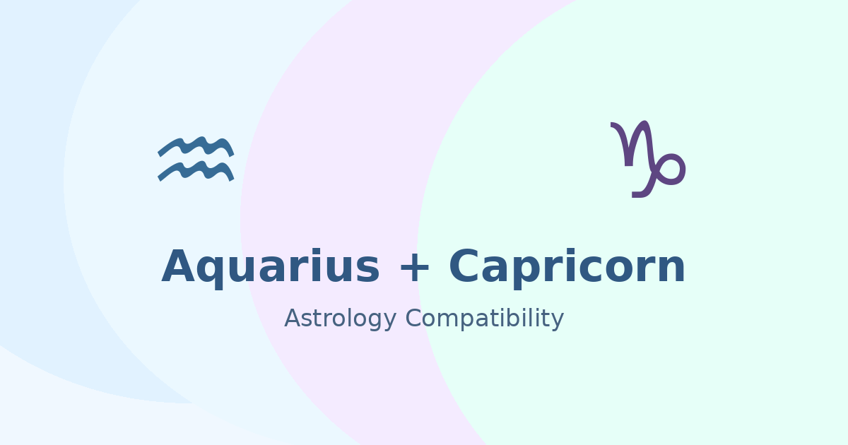 Aquarius and Capricorn Compatibility astrology compatibility image