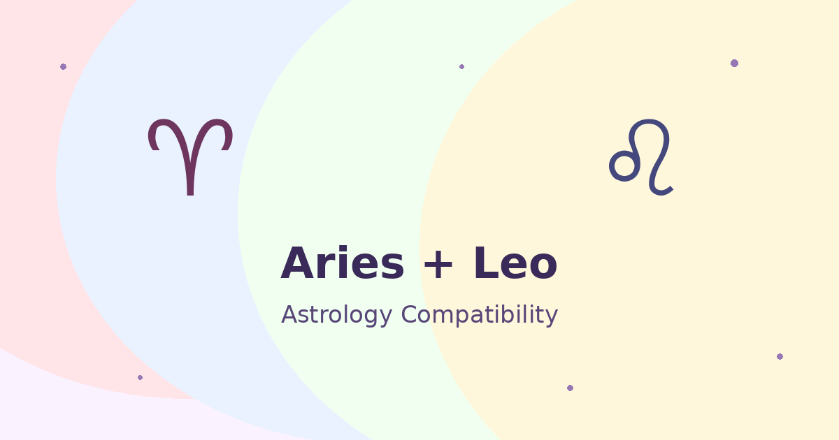 Aries and Leo Compatibility astrology compatibility image