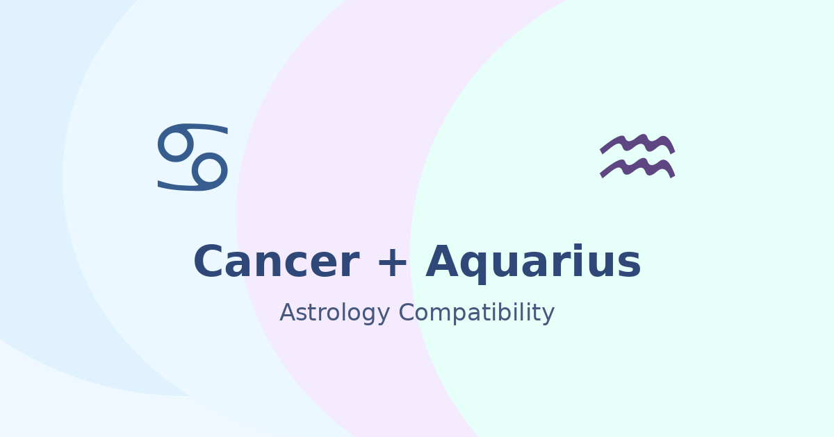 Cancer and Aquarius Compatibility astrology compatibility image