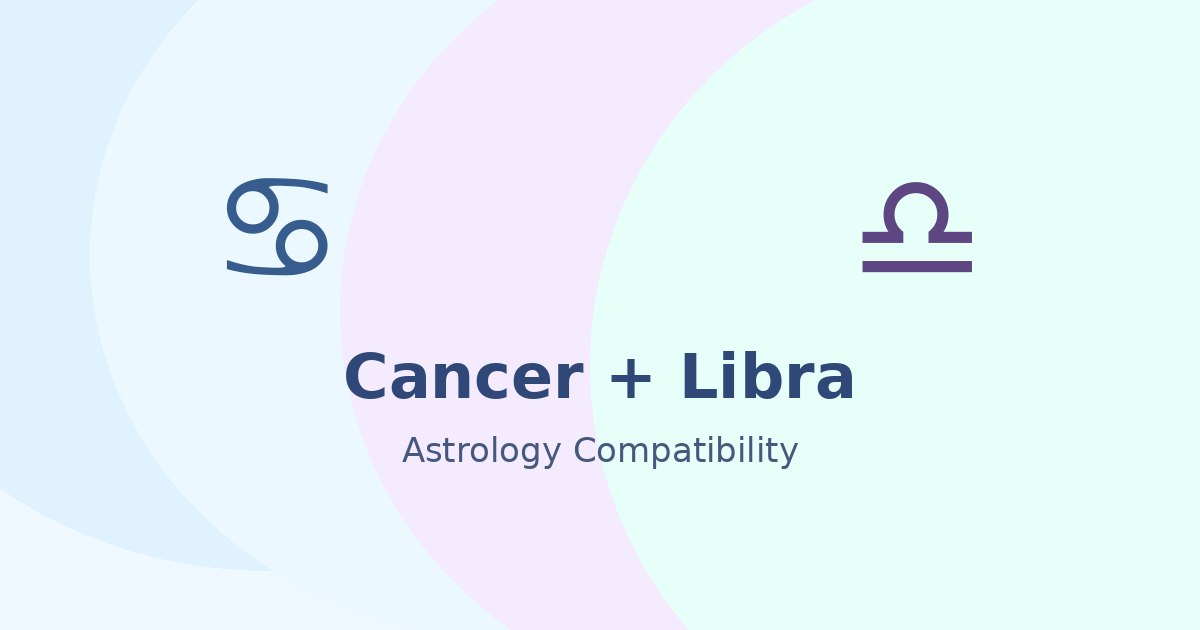Cancer and Libra Compatibility astrology compatibility image