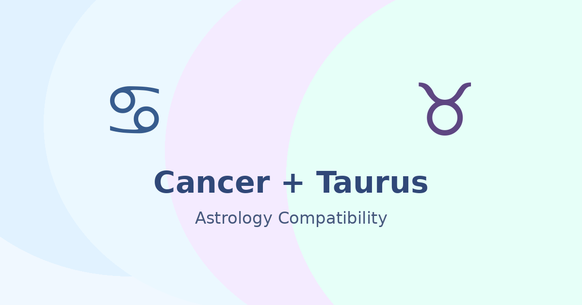 Cancer and Taurus Compatibility astrology compatibility image