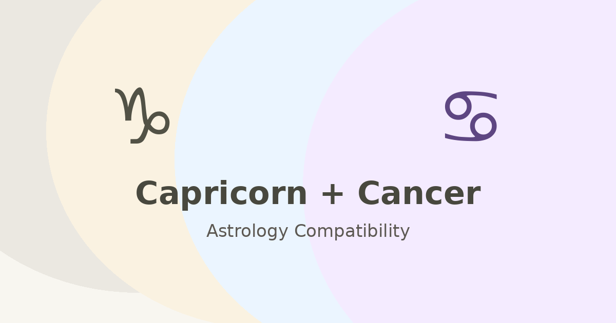 Capricorn and Cancer Compatibility astrology compatibility image