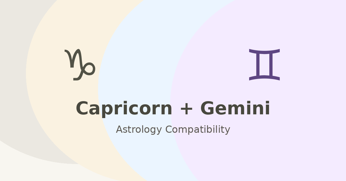 Capricorn and Gemini Compatibility astrology compatibility image