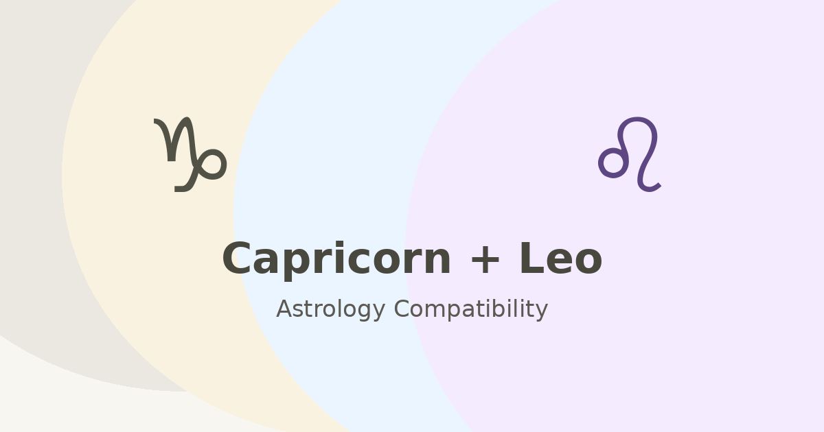 Capricorn and Leo Compatibility astrology compatibility image