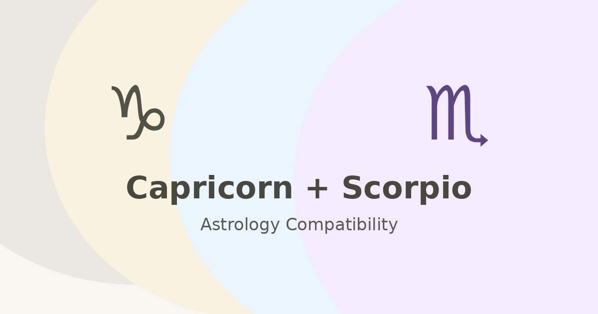 Capricorn and Scorpio Compatibility astrology compatibility image