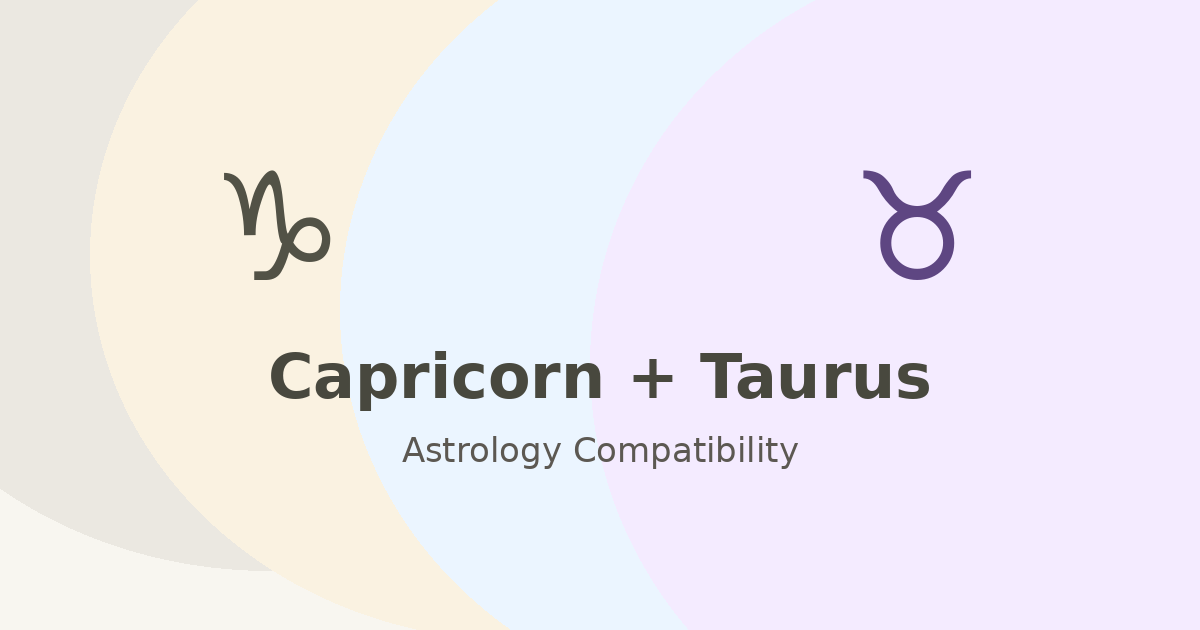Capricorn and Taurus Compatibility astrology compatibility image