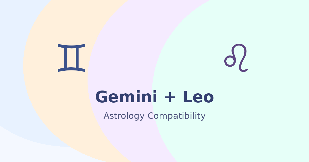 Gemini and Leo Compatibility astrology compatibility image