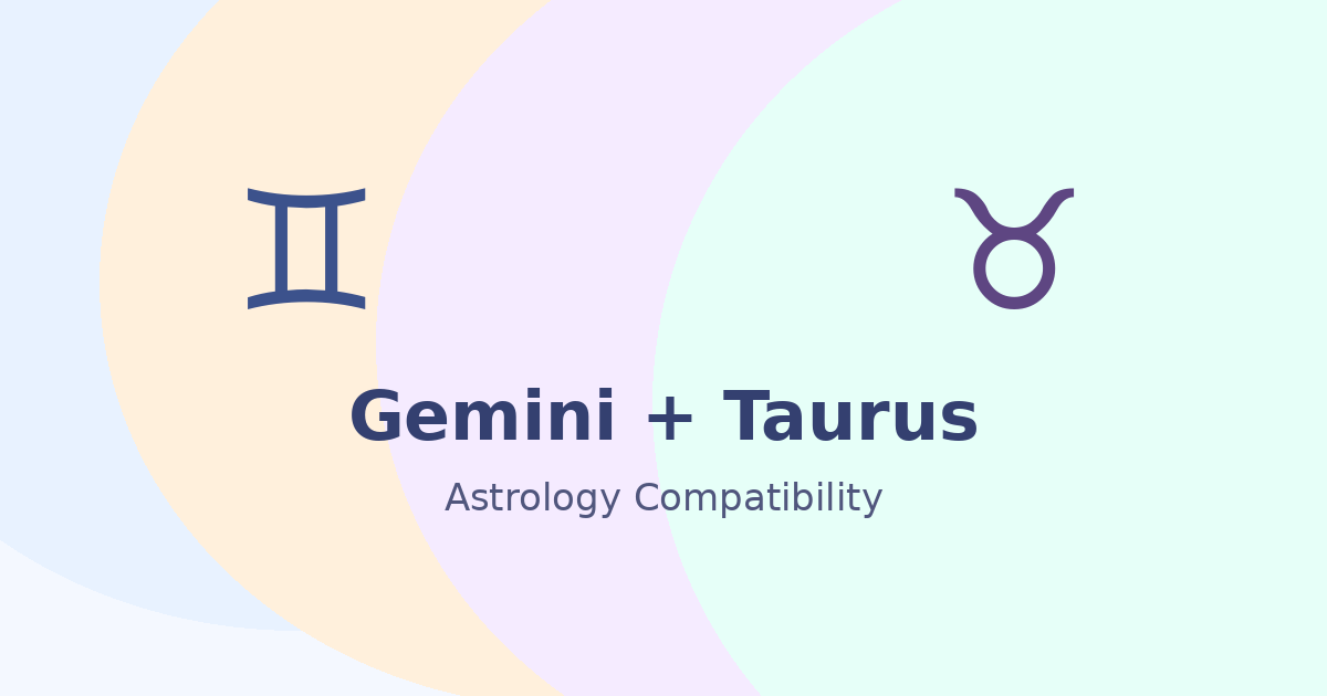 Gemini and Taurus Compatibility astrology compatibility image