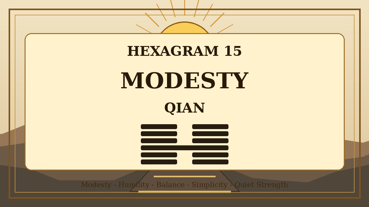 Hexagram 15 Modesty Qian Meaning