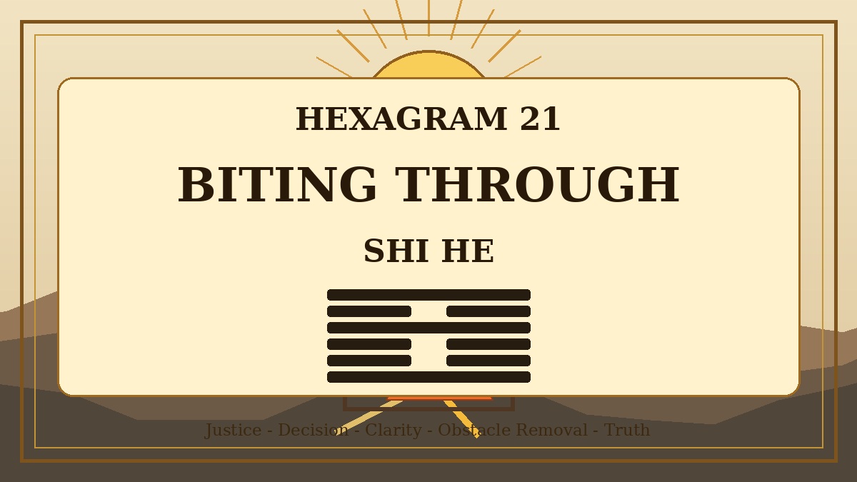 Hexagram 21 Biting Through Shi He Meaning