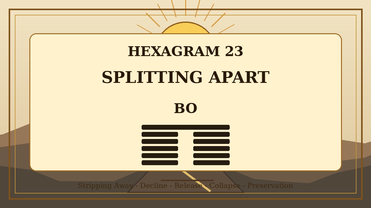 Hexagram 23 Splitting Apart Bo Meaning
