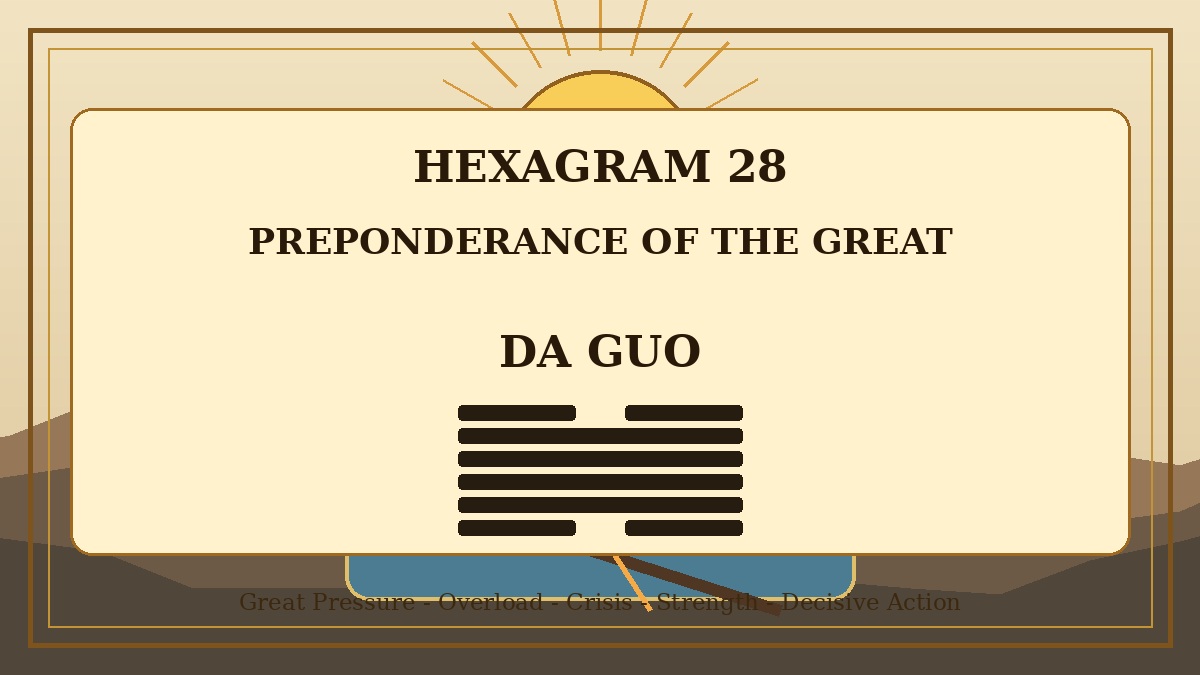 Hexagram 28 Preponderance of the Great Da Guo Meaning