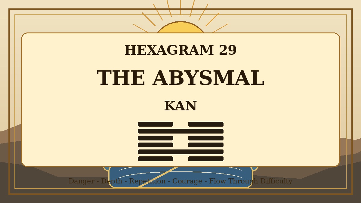 Hexagram 29 The Abysmal Kan Meaning