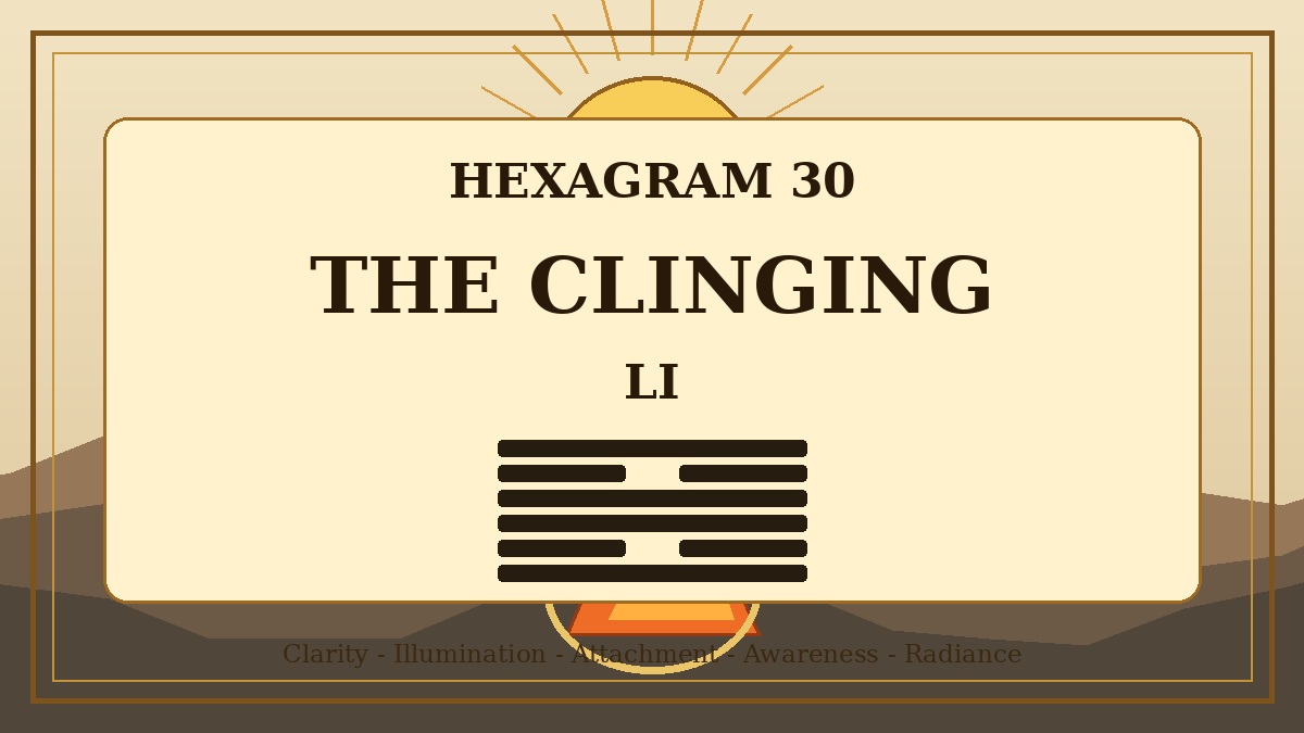 Hexagram 30 The Clinging Li Meaning