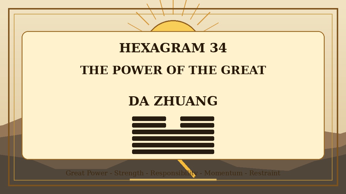 Hexagram 34 The Power of the Great Da Zhuang Meaning