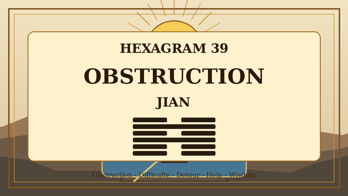 Hexagram 39 Obstruction Jian Meaning
