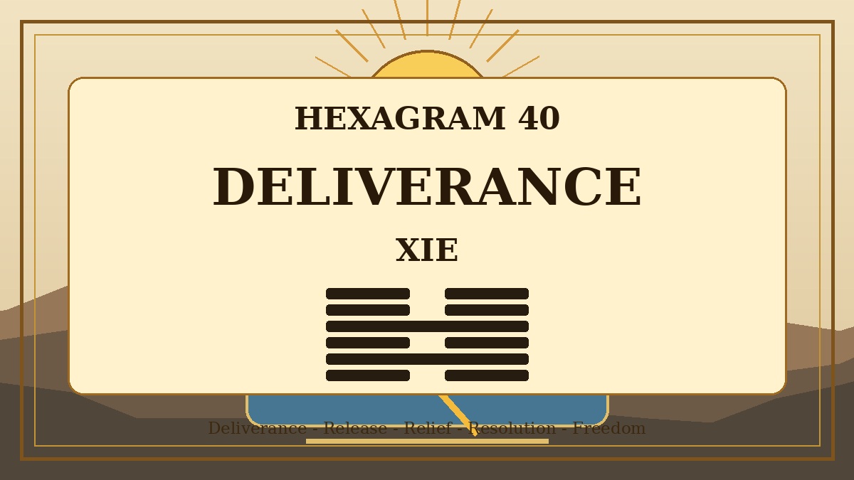 Hexagram 40 Deliverance Xie Meaning