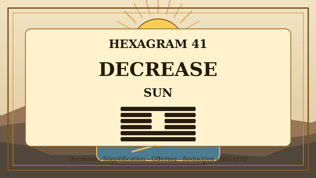 Hexagram 41 Decrease Sun Meaning