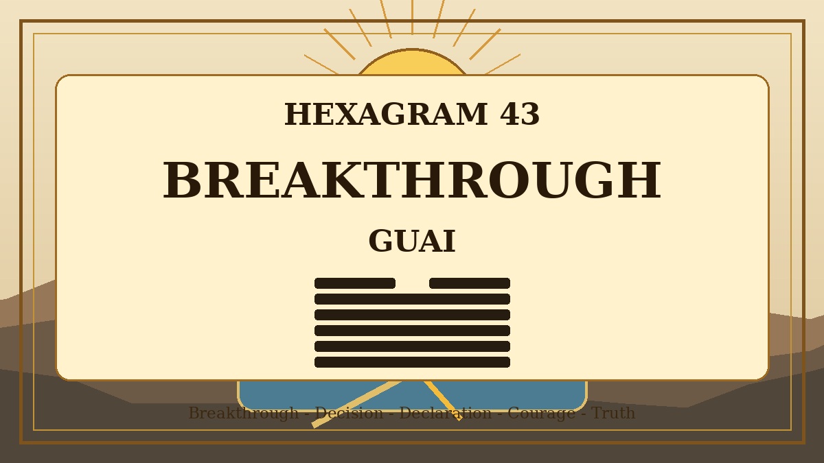 Hexagram 43 Breakthrough Guai Meaning