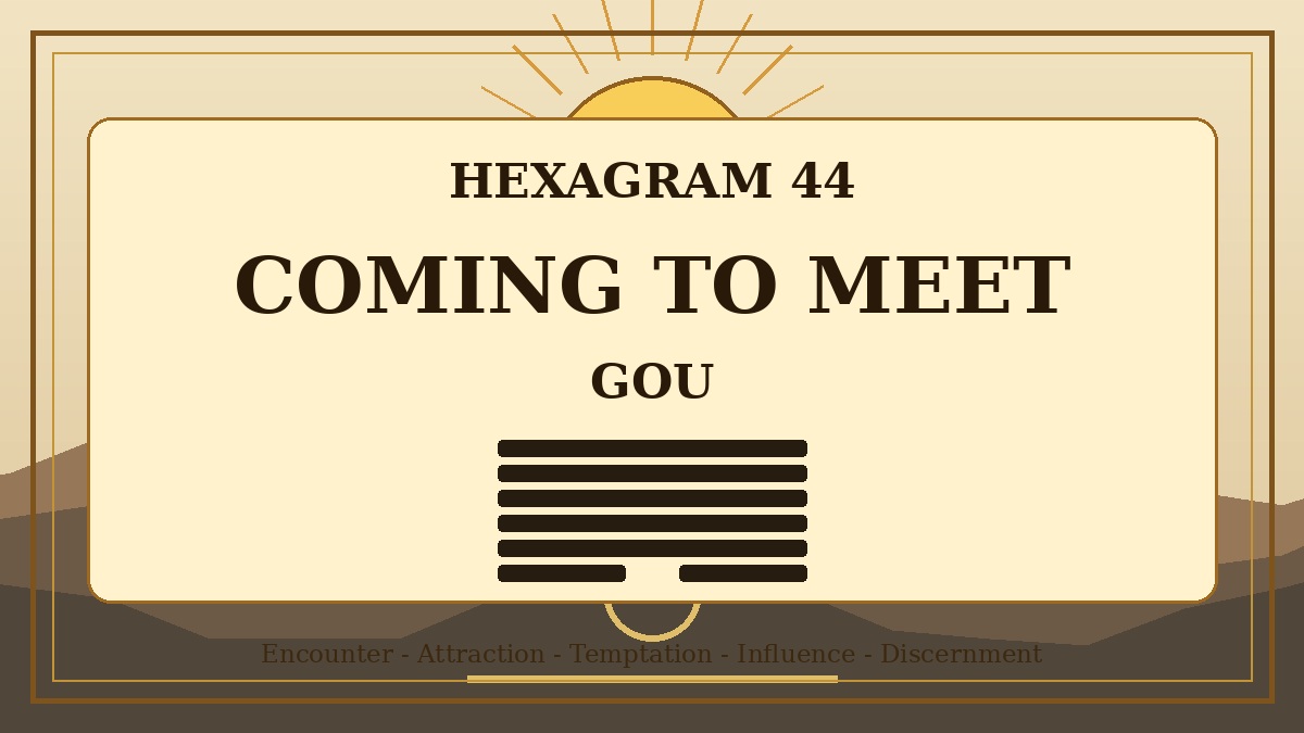 Hexagram 44 Coming to Meet Gou Meaning