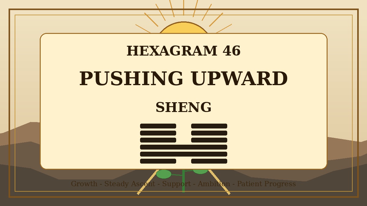 Hexagram 46 Pushing Upward Sheng Meaning