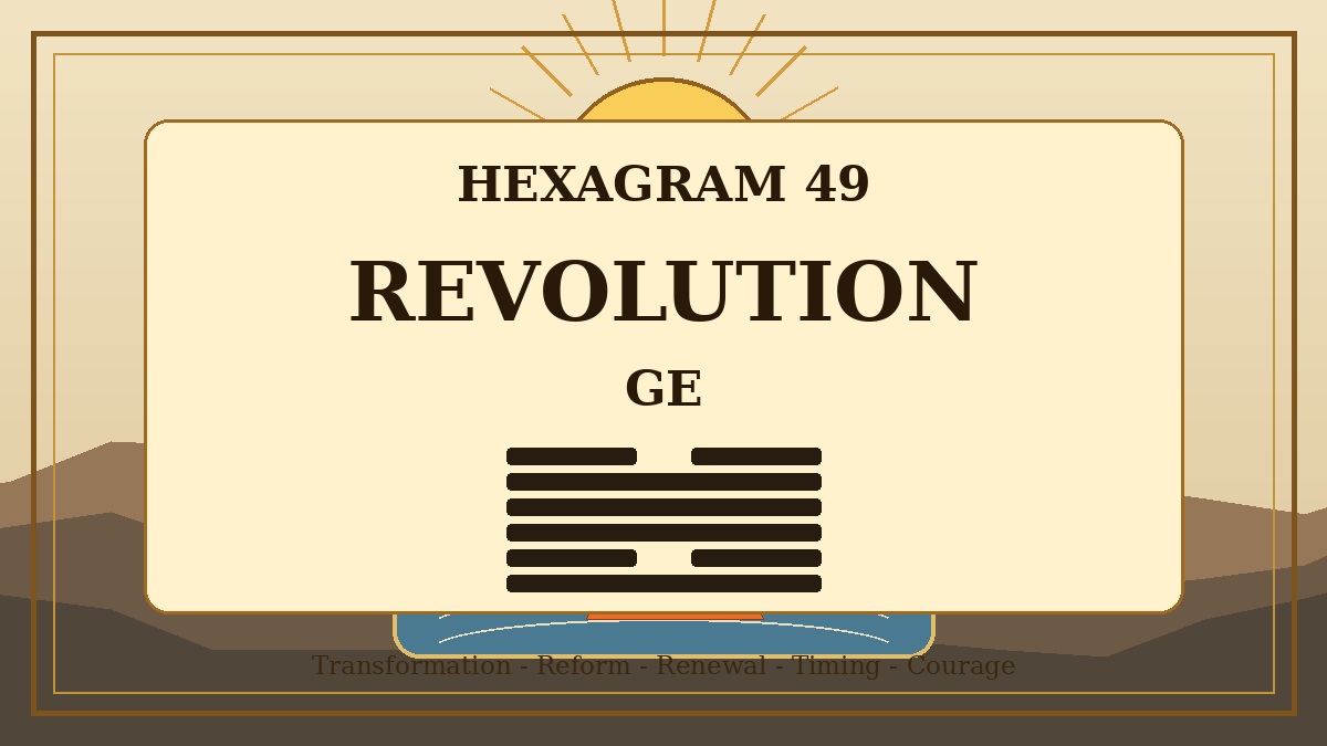 Hexagram 49 Revolution Ge Meaning