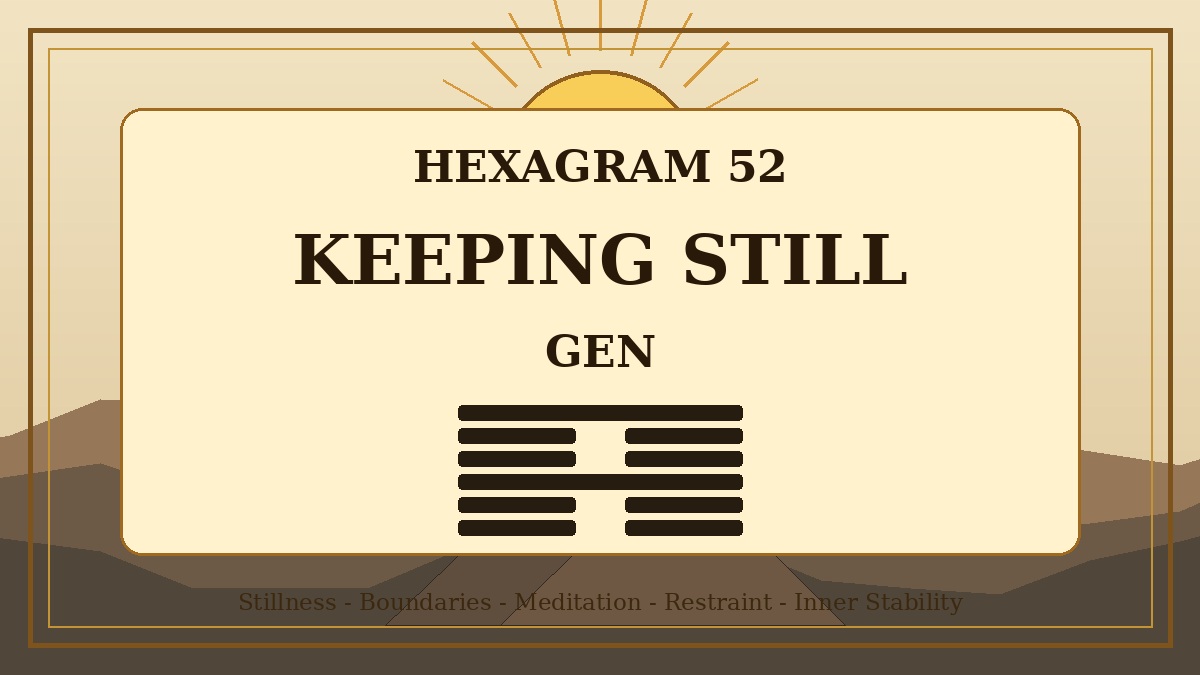 Hexagram 52 Keeping Still Gen Meaning