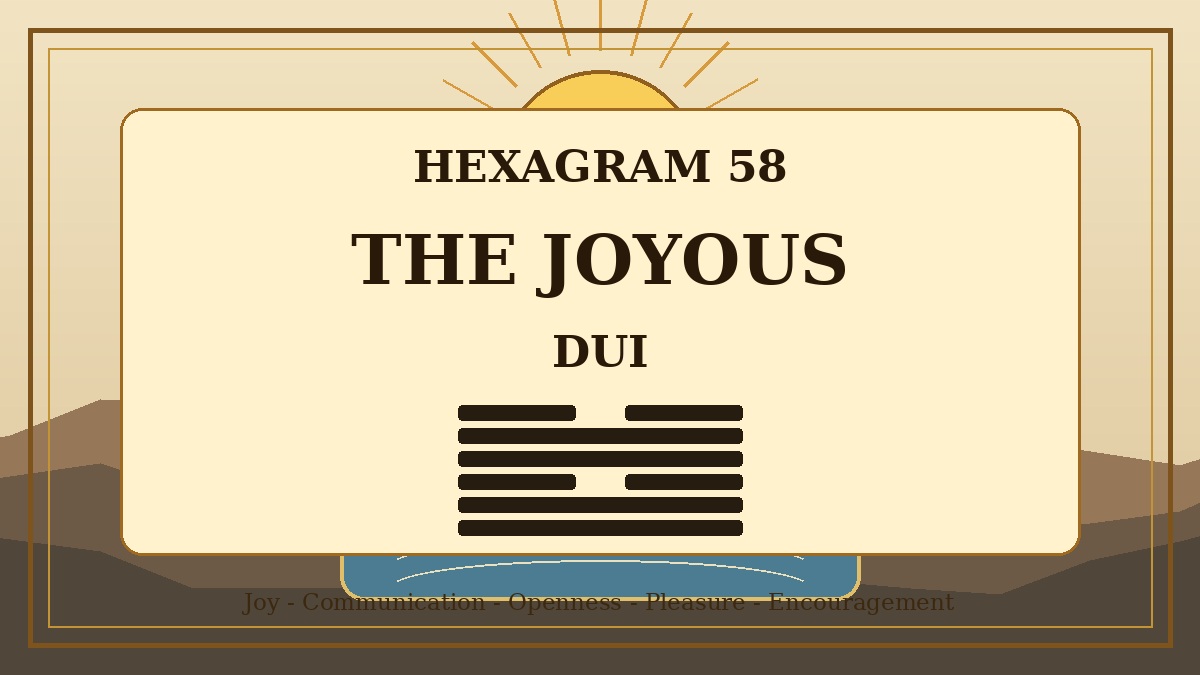 Hexagram 58 The Joyous Dui Meaning