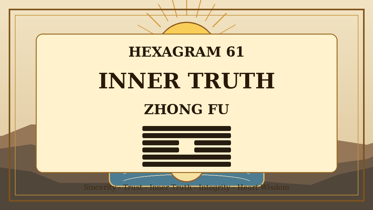 Hexagram 61 Inner Truth Zhong Fu Meaning