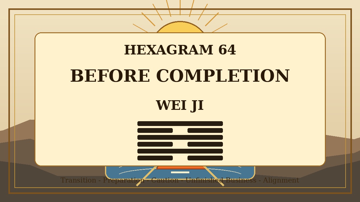 Hexagram 64 Before Completion Wei Ji Meaning