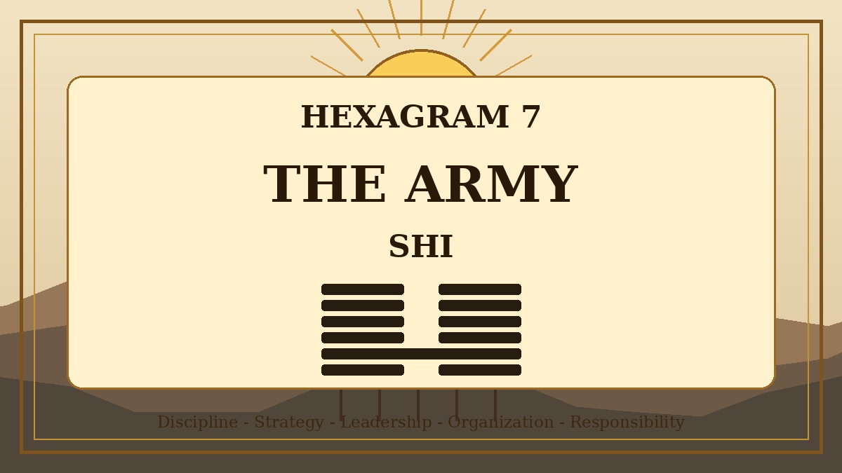 Hexagram 7 The Army Shi Meaning