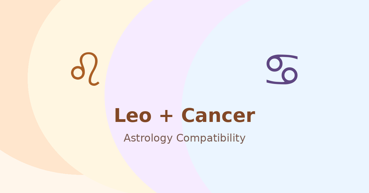 Leo and Cancer Compatibility astrology compatibility image