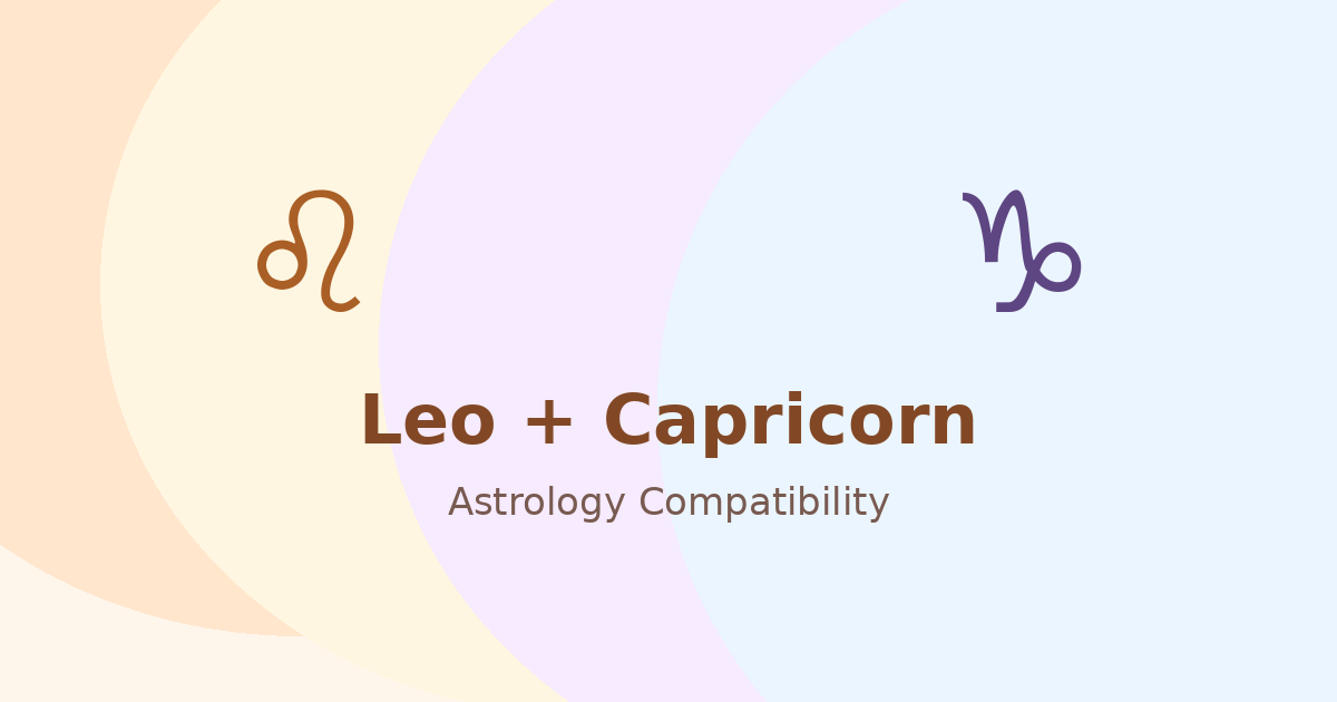 Leo and Capricorn Compatibility astrology compatibility image