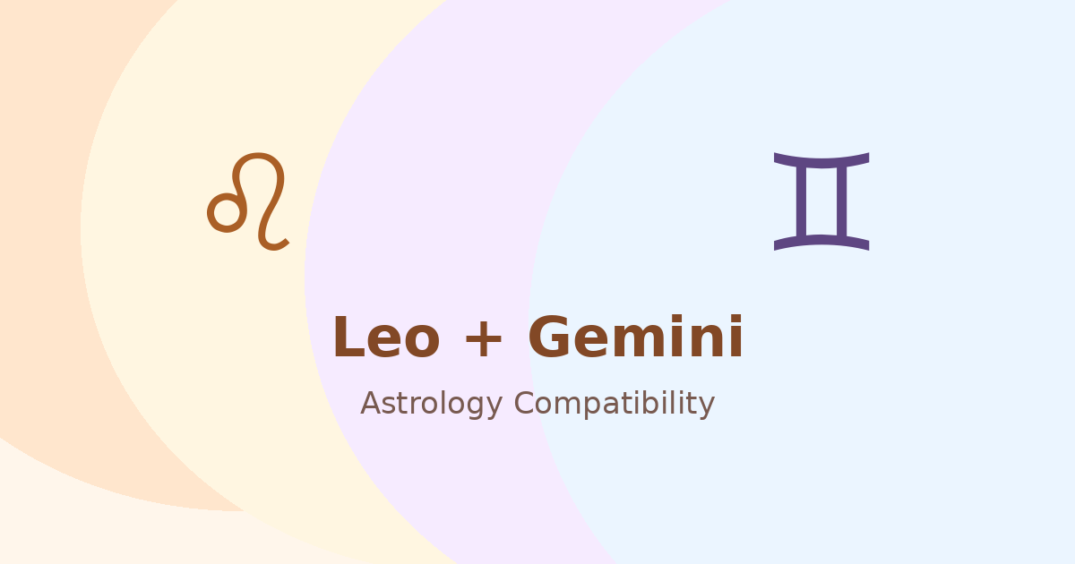 Leo and Gemini Compatibility astrology compatibility image