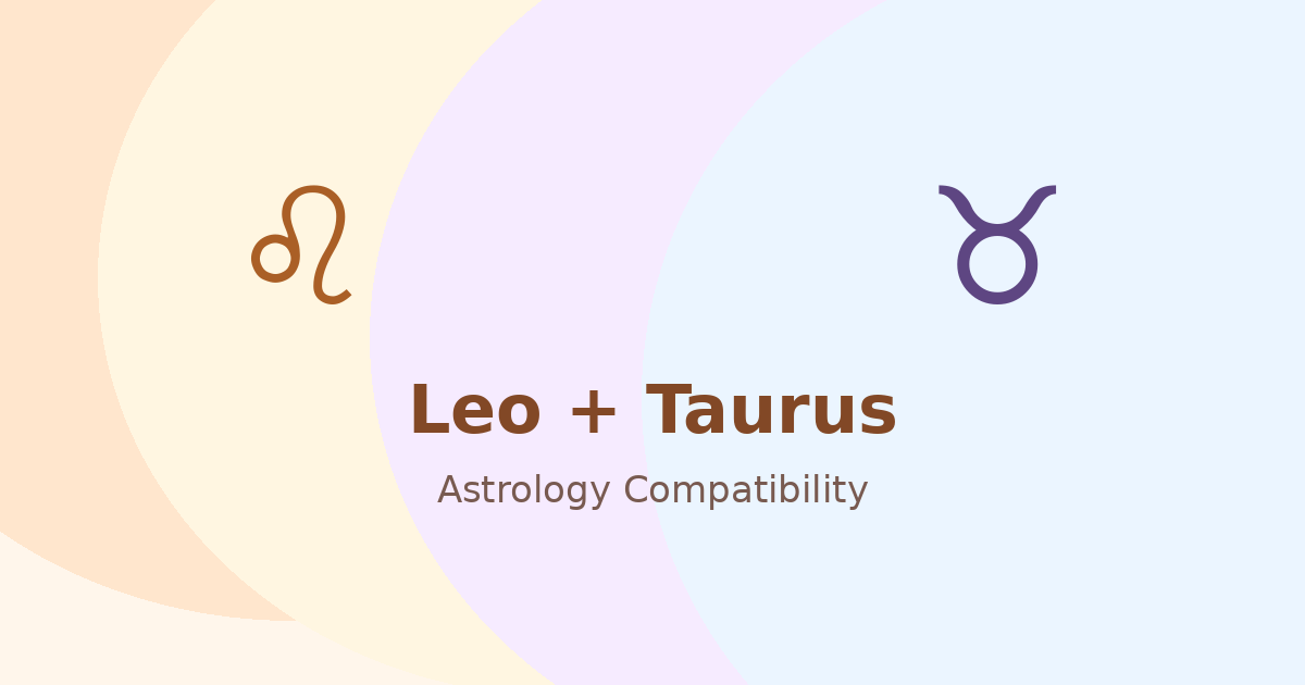Leo and Taurus Compatibility astrology compatibility image