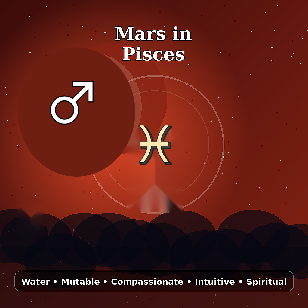 Mars in Pisces astrology meaning image