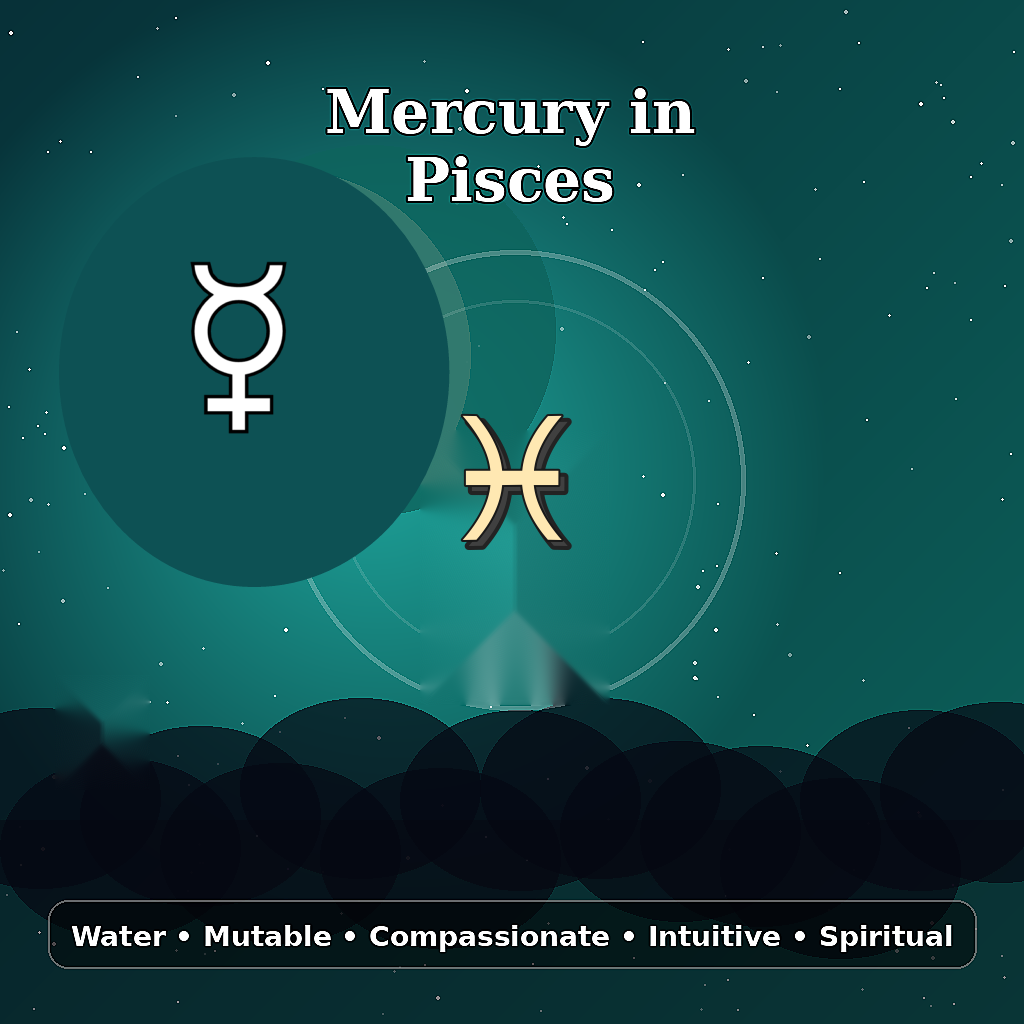 Mercury in Pisces astrology meaning image