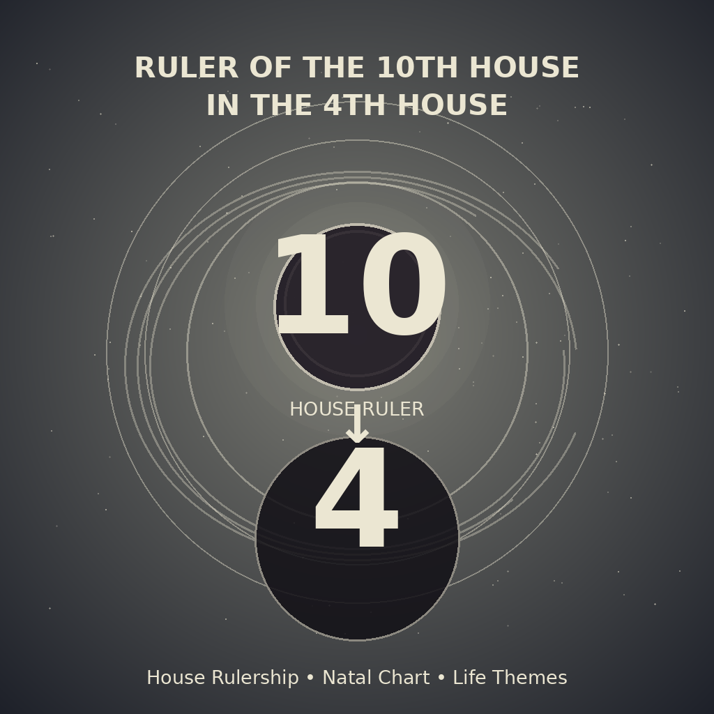 Ruler of the 10th House in the 4th House