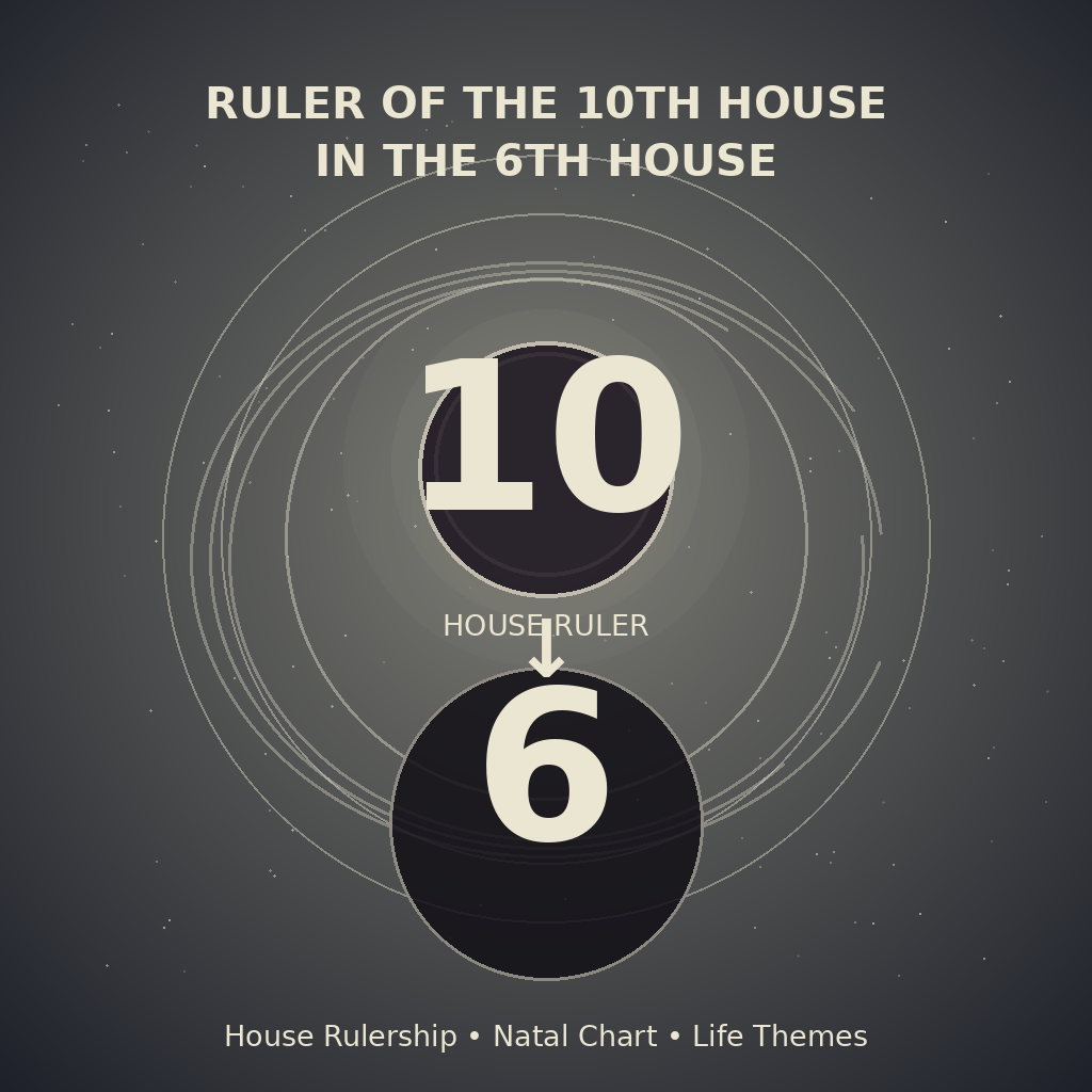 Ruler of the 10th House in the 6th House