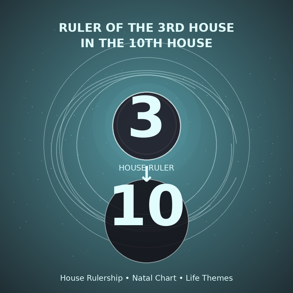 Ruler of the 3rd House in the 10th House