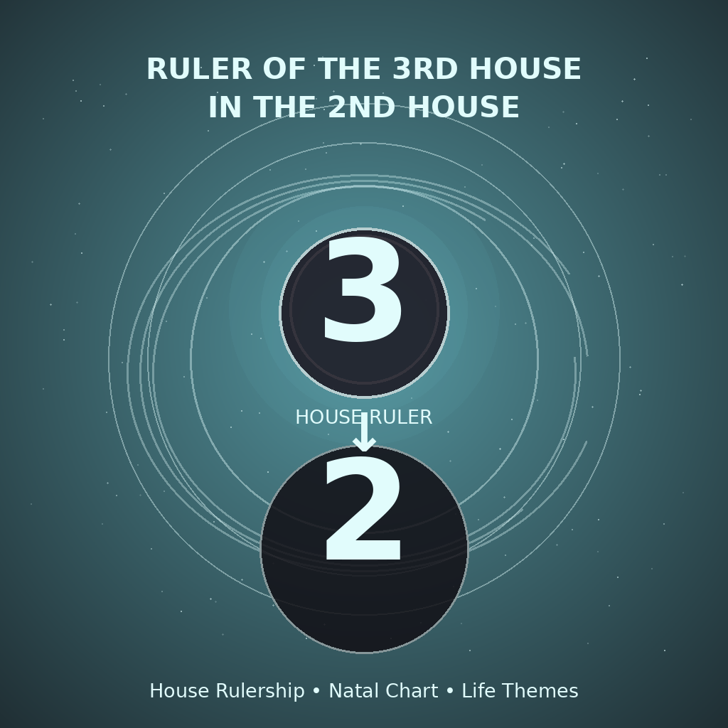 Ruler of the 3rd House in the 2nd House