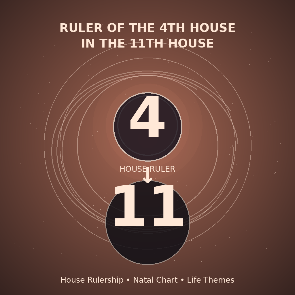 Ruler of the 4th House in the 11th House