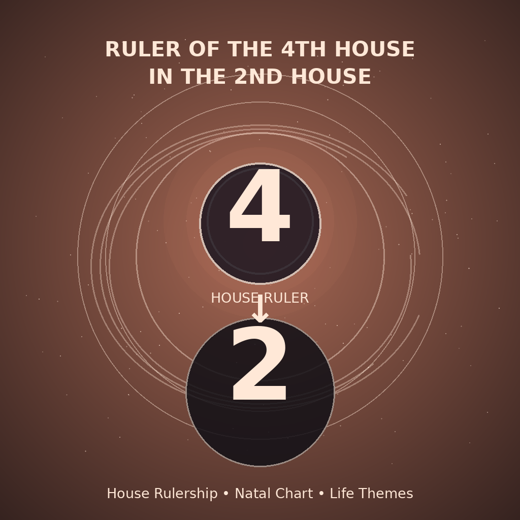 Ruler of the 4th House in the 2nd House