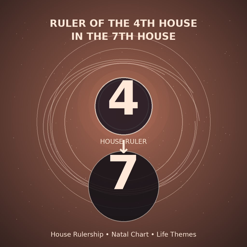 Ruler of the 4th House in the 7th House