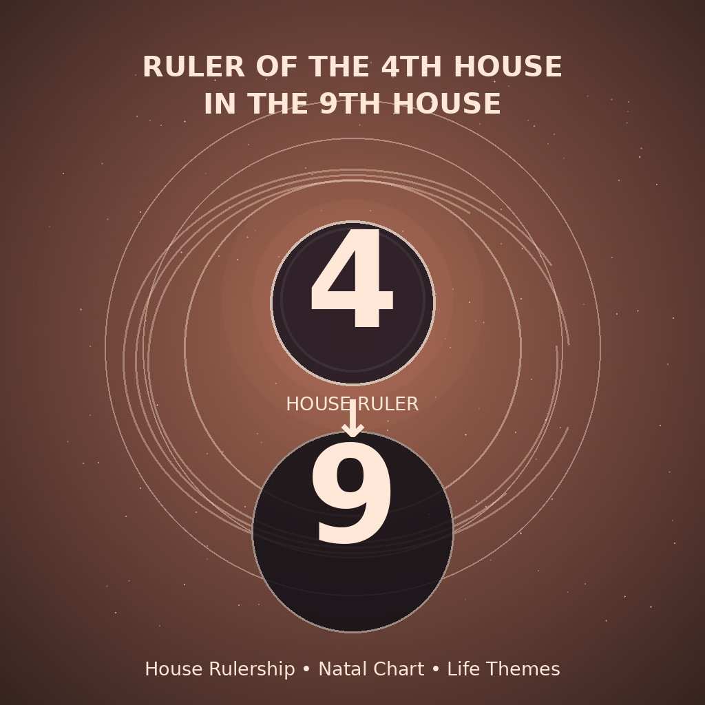 Ruler of the 4th House in the 9th House
