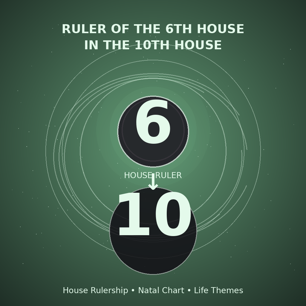 Ruler of the 6th House in the 10th House