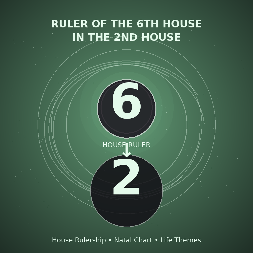 Ruler of the 6th House in the 2nd House