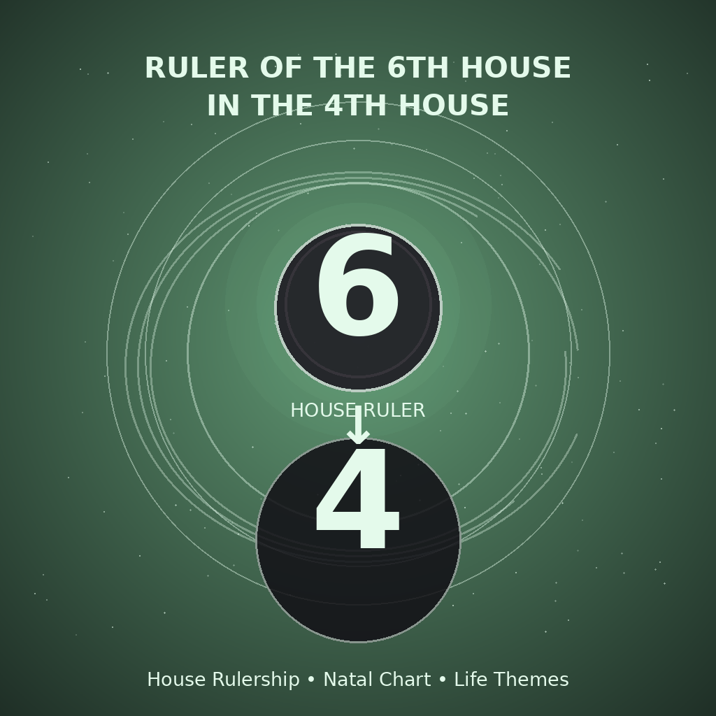 Ruler of the 6th House in the 4th House