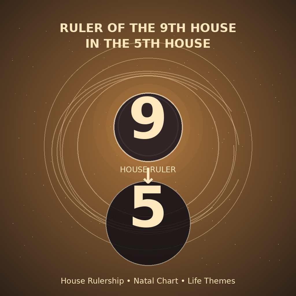 Ruler of the 9th House in the 5th House